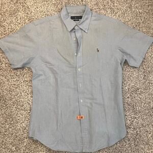 Ralph Lauren Button Up Short Sleeve Cyan Shirt